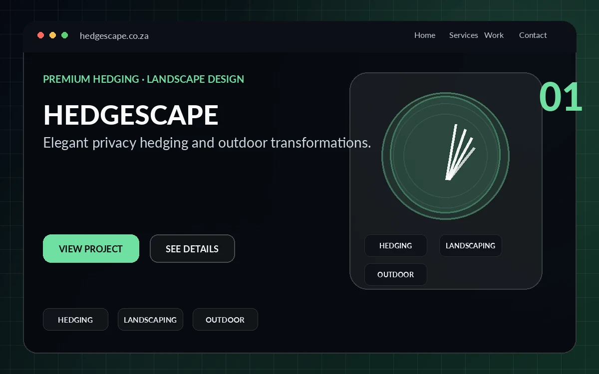HedgeScape website preview